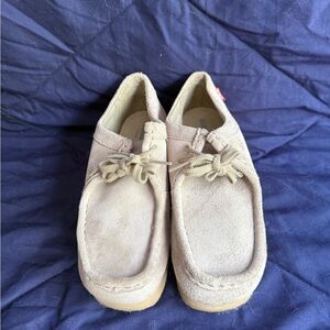 Clarks Beige Suede Women's Sneakers